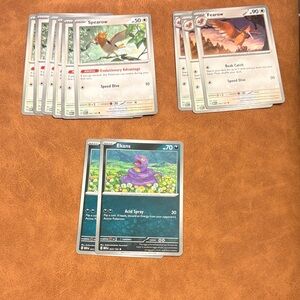 Pokemon 151 TCG Cards - Spearow, Fearow, Ekans (Lot)
